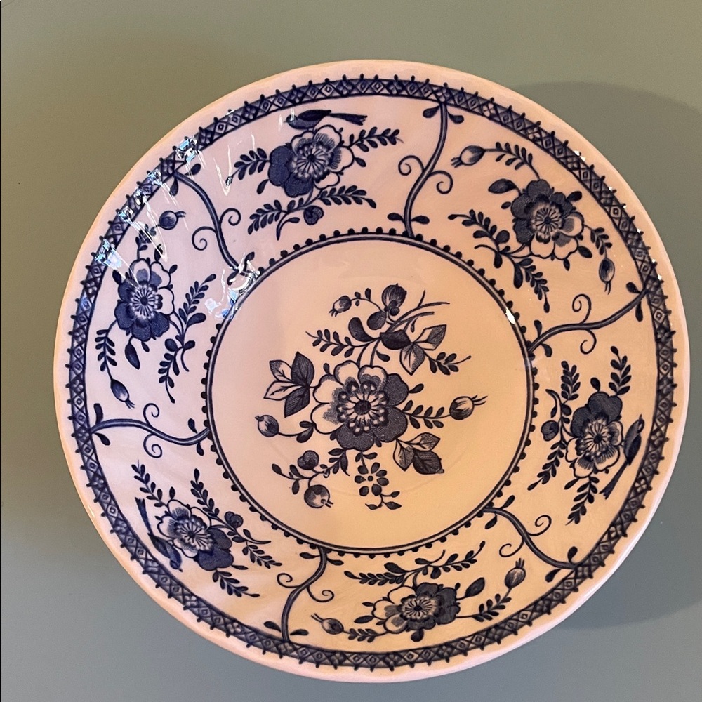 Vintage 1960s Johnson Brothers Indies Blue Dessert Bowl